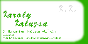 karoly kaluzsa business card